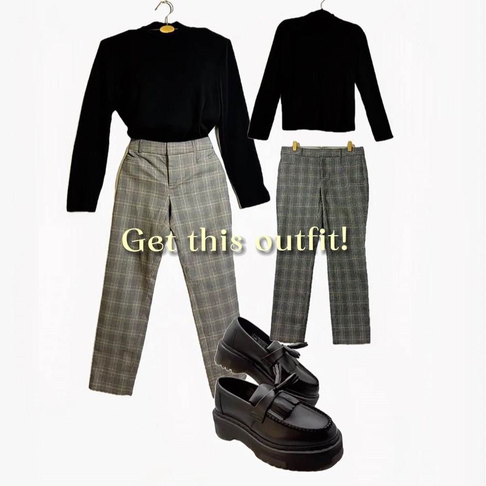 Banana Republic‎ Sloan Plaid Straight Leg Petite Pants Size 2P - Picture 8 of 8